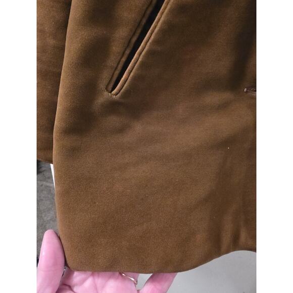 Vtg 70s Montoro Suede Faux Sherling Hooded Jacket Brown Betty Rose M Retro - Picture 9 of 11